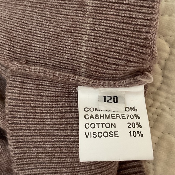 NWOT Cashmere Beige Embroidered Bottom Down 3/4 Sleeves Woman Sweater Size XL - Picture 8 of 11